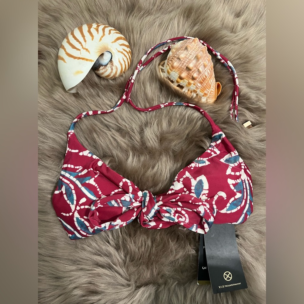 NWT ViX Paula Hermanny Kahlo Middle Loop Swim Top Small